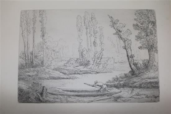 A folio of etchings and lithographs, largest 24 x 33cm